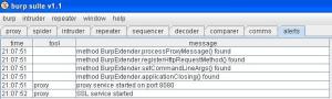Burp Suite alert tab